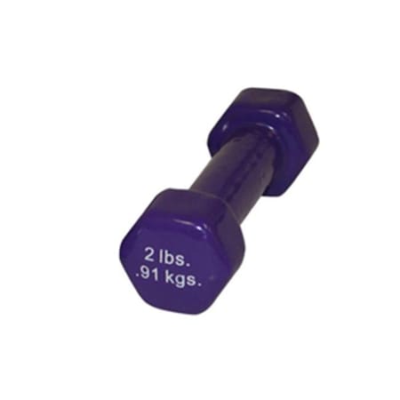 CanDo CanDo-10-0551-1 2 Lbs Vinyl Coated Dumbbell; Violet